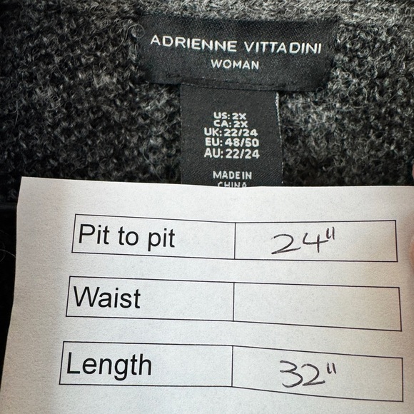 Adrienne Vittadini Knit Sweater Gray - Picture 11 of 11